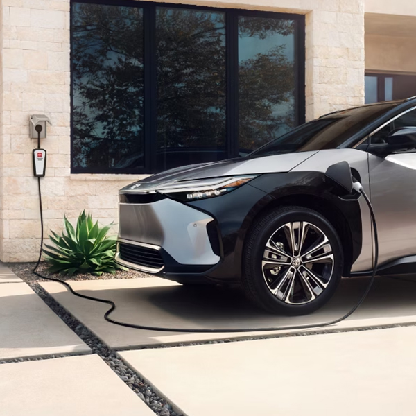 Toyota EV pliugged up charging